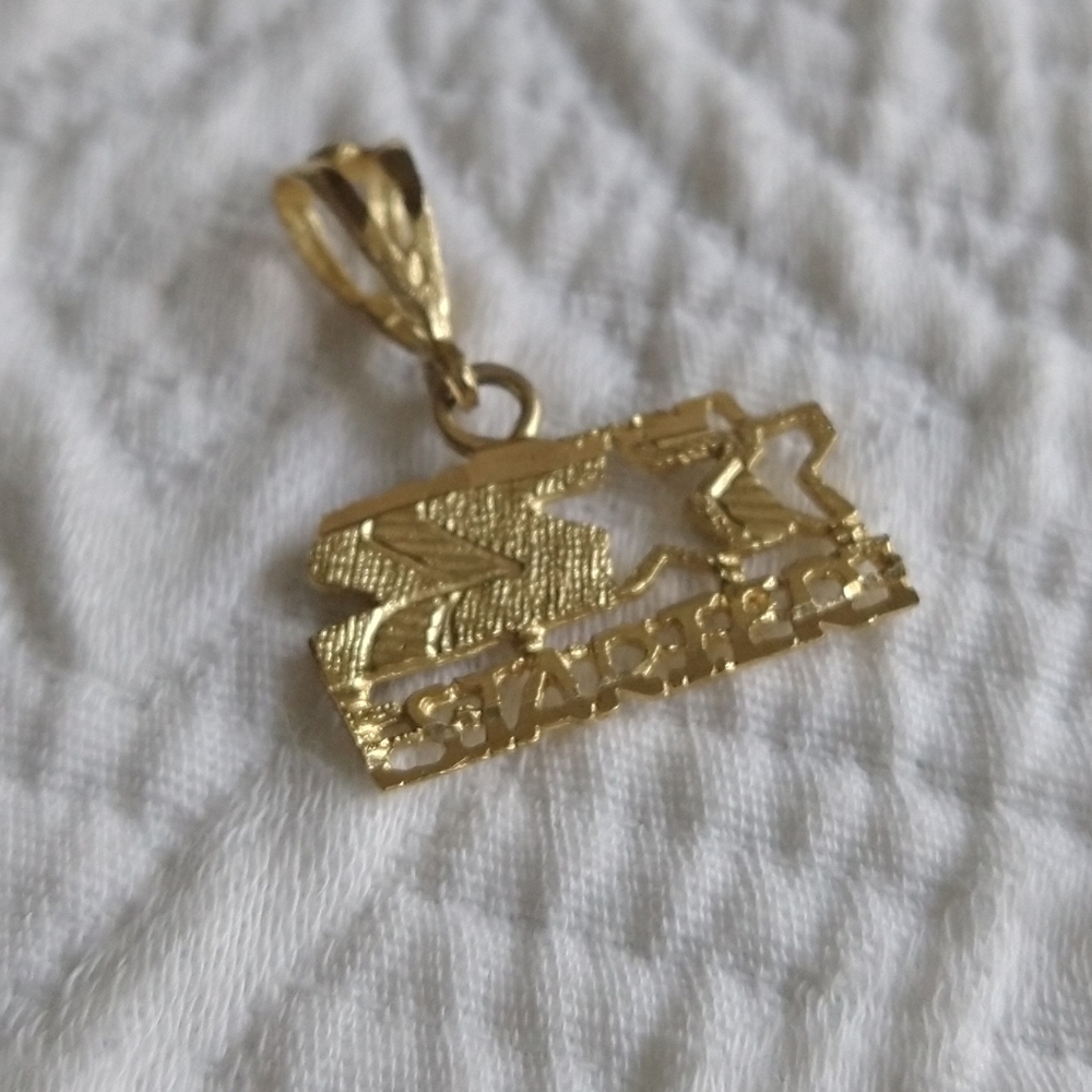 Vintage 10k Handmade Gold Starter Pendant .417 av 5" x 1" retro classic hip hop - Picture 2 of 5